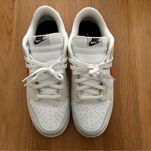 Custom Nike White and Red Low-Top Sneakers